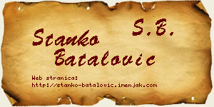 Stanko Batalović vizit kartica